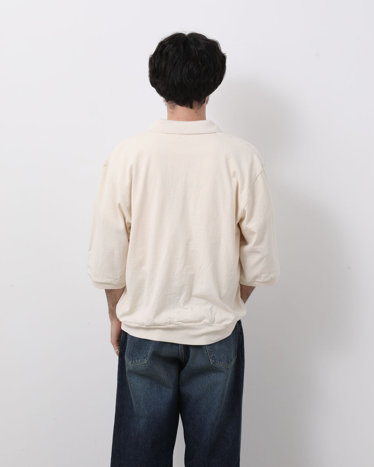 CO/SILK NEP SKIPPER CROPPED SLEEVE