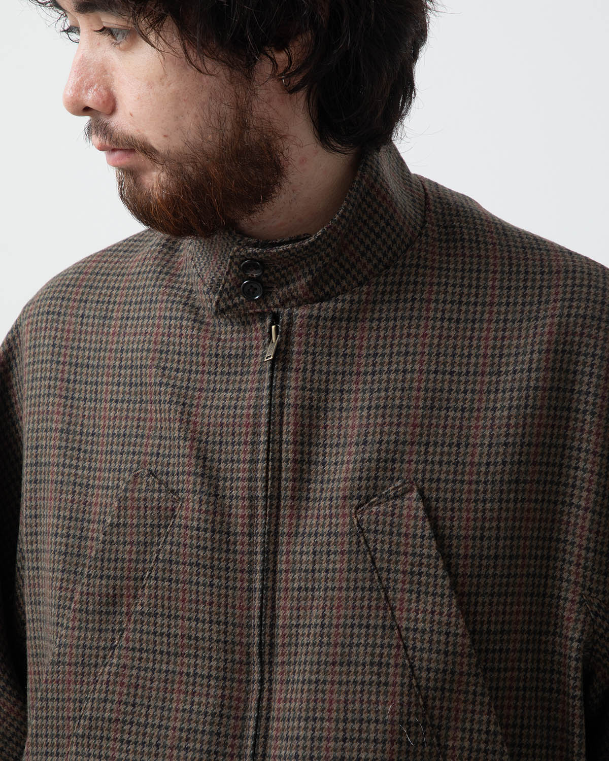 CLASSIC HOUNDSTOOTH HARRINGTON JACKET