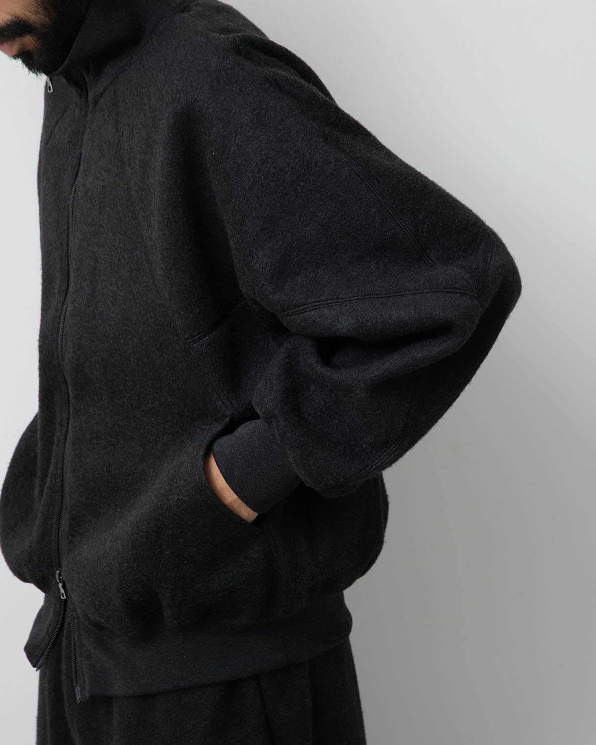 PE/SILK FLEECE TRACK JACKET