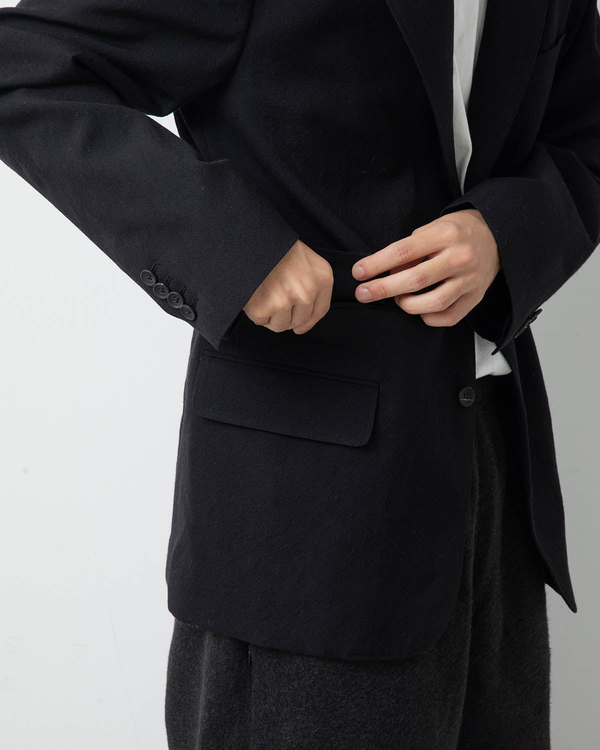 ROUGH WOOL GABARDINE 2B JACKET