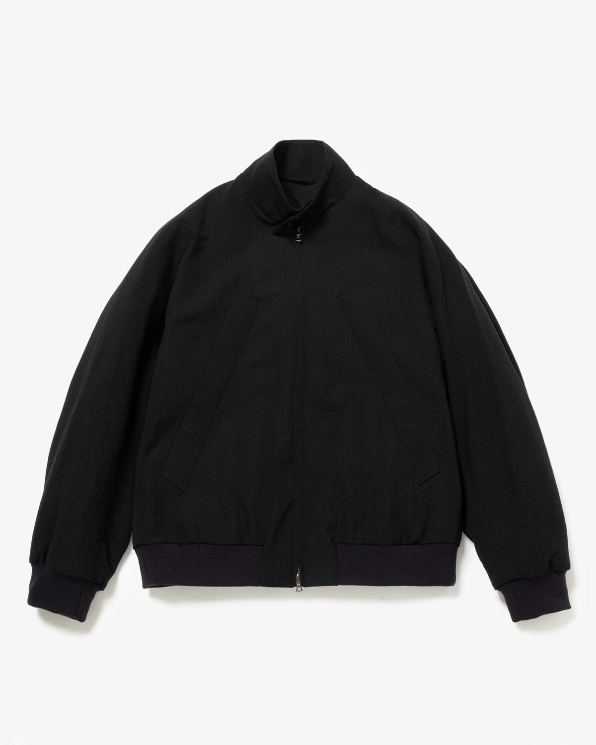 ROUGH WOOL GABARDINE HARRINGTON JACKET