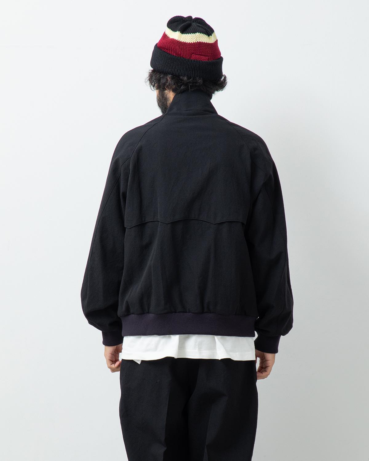 ROUGH WOOL GABARDINE HARRINGTON JACKET