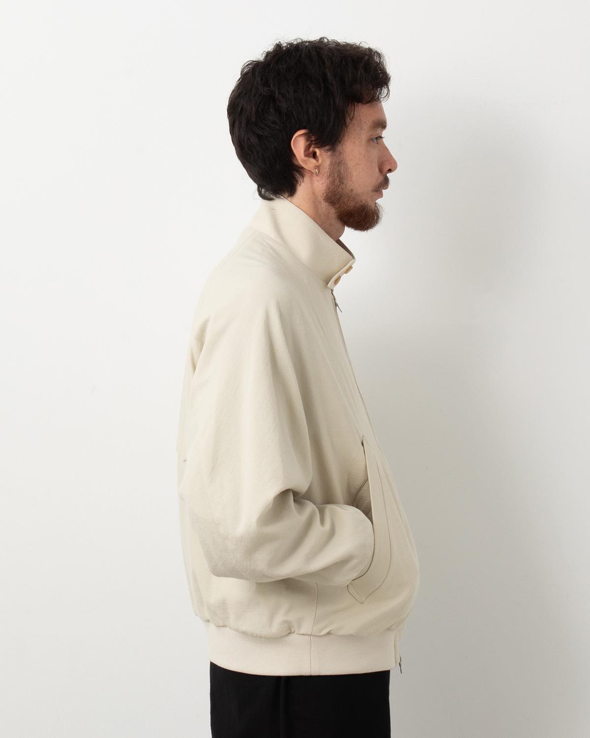 WOOL GABARDINE HARRINGTON JACKET