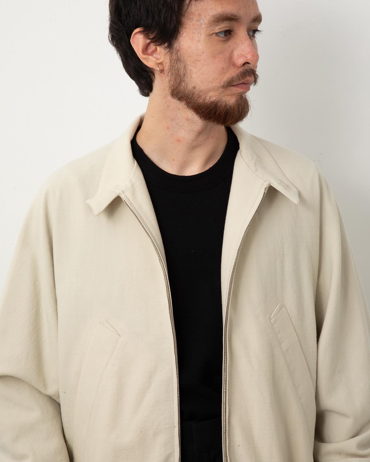 WOOL GABARDINE HARRINGTON JACKET