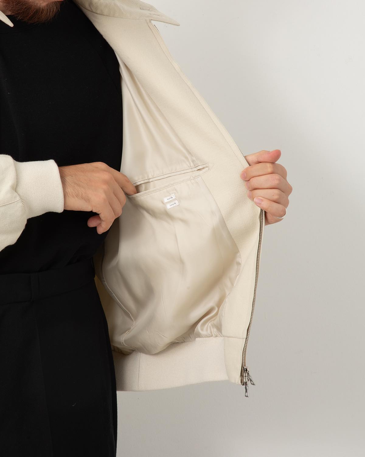 WOOL GABARDINE HARRINGTON JACKET