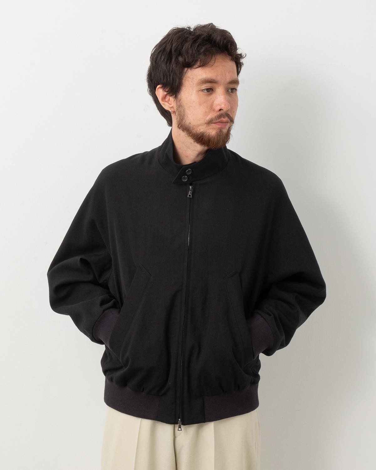 WOOL GABARDINE HARRINGTON JACKET
