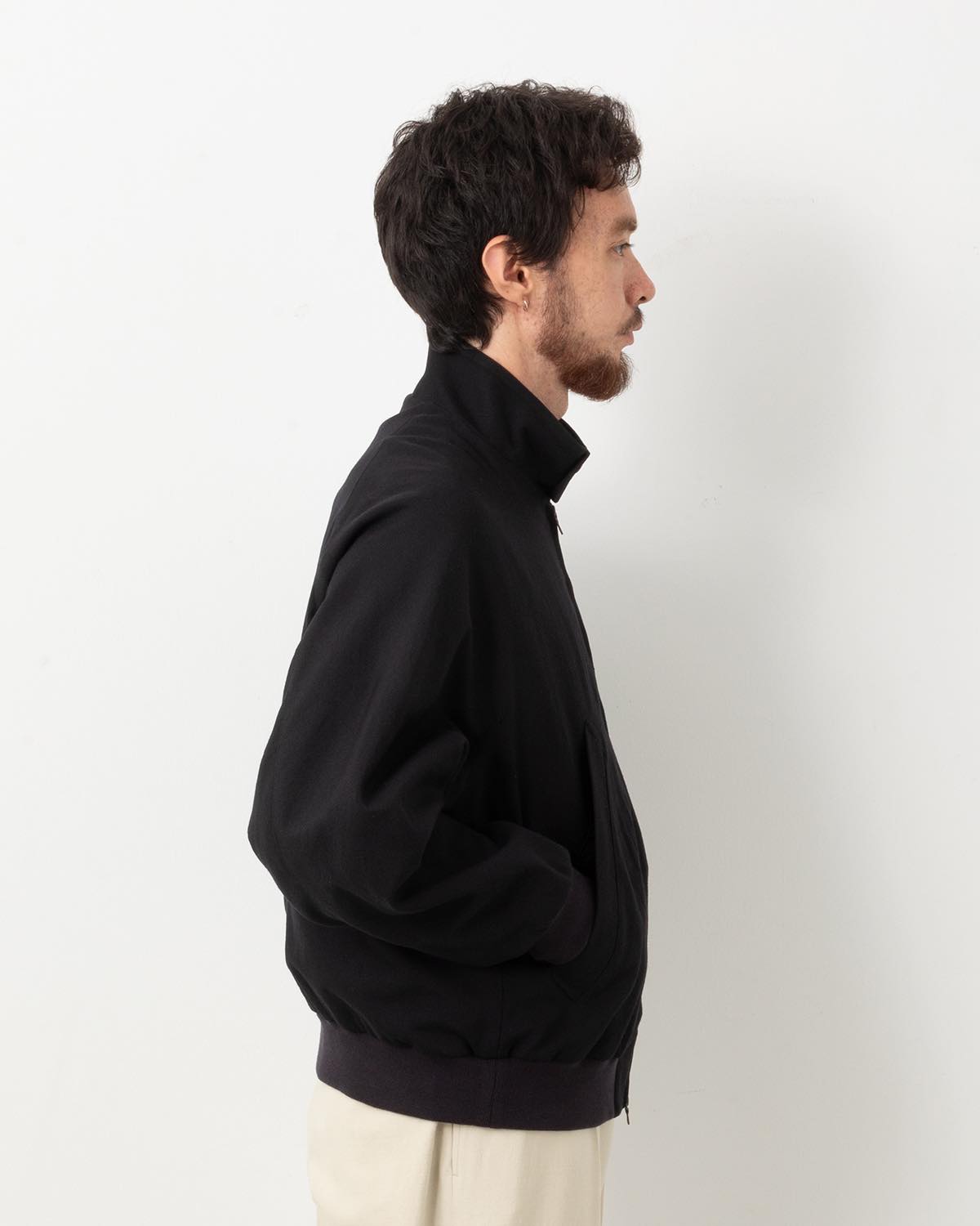 WOOL GABARDINE HARRINGTON JACKET