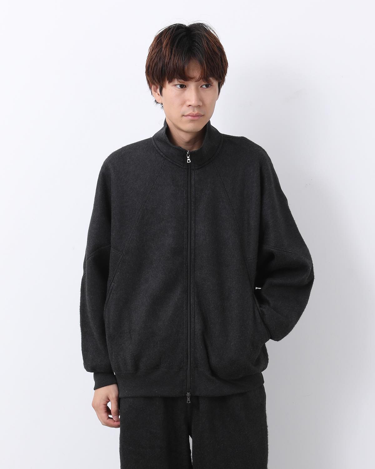 PE/SILK FLEECE TRACK JACKET