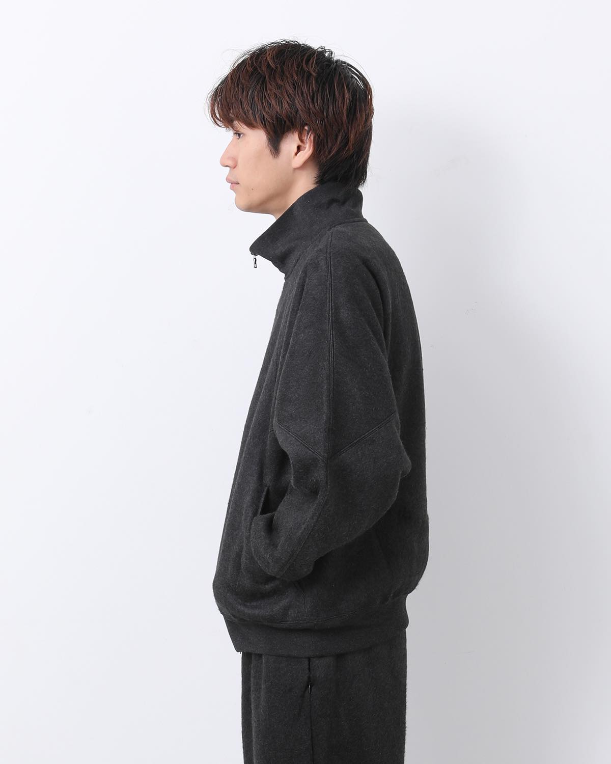 PE/SILK FLEECE TRACK JACKET