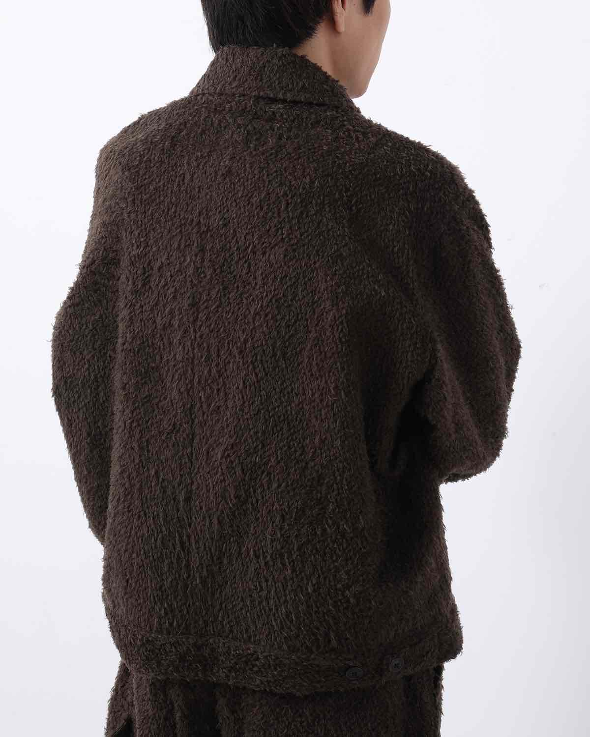 BRUSHED WOOL ZIP SHORT JACKET