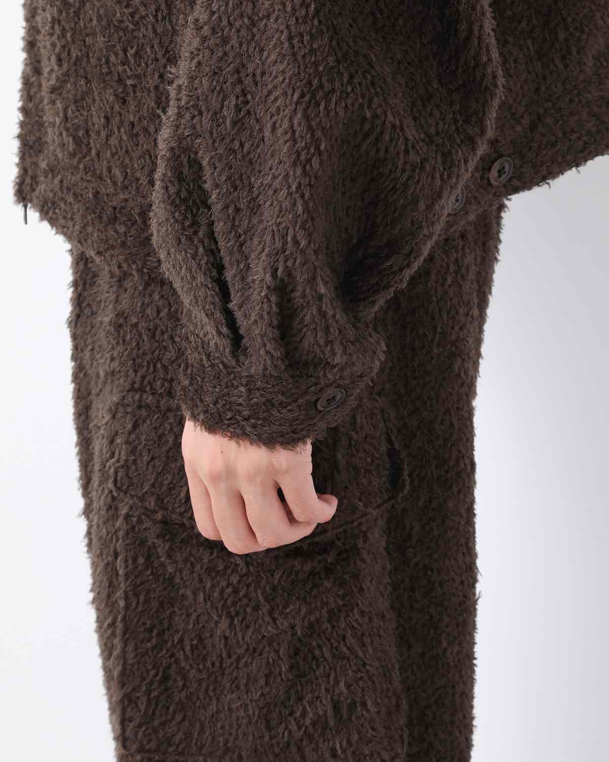 BRUSHED WOOL ZIP SHORT JACKET