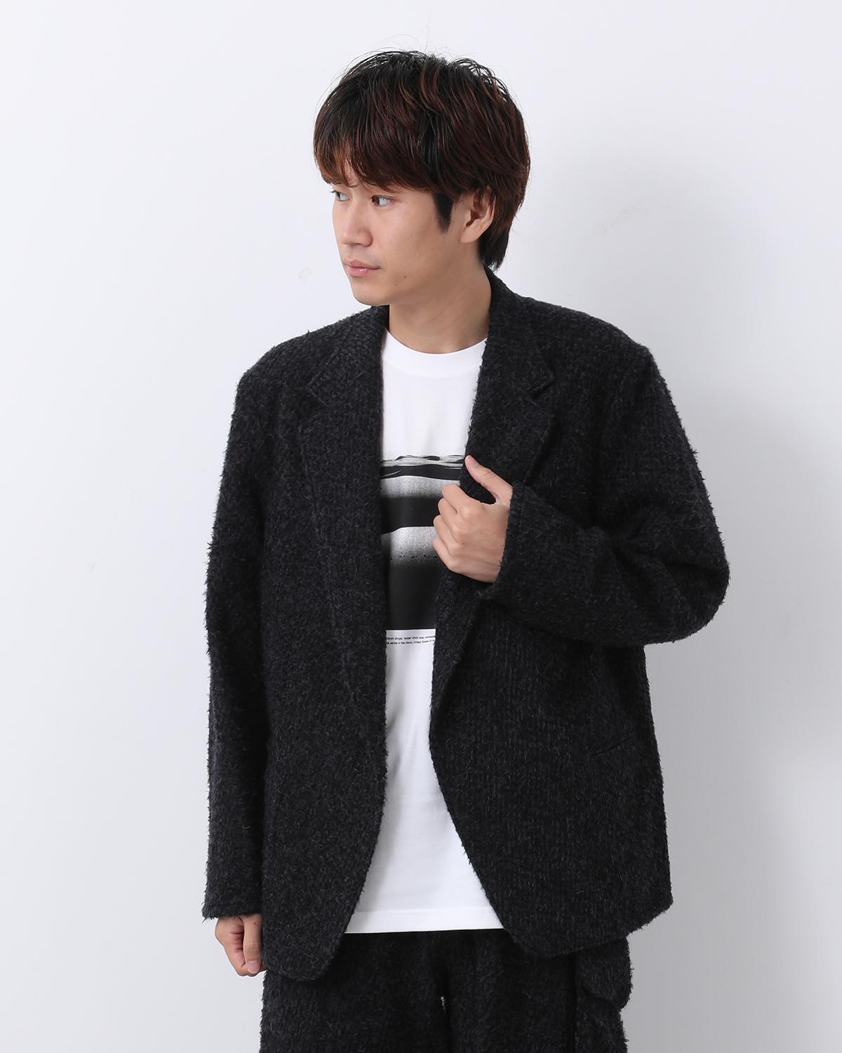 BRUSHED WOOL CARDIGAN JACKET