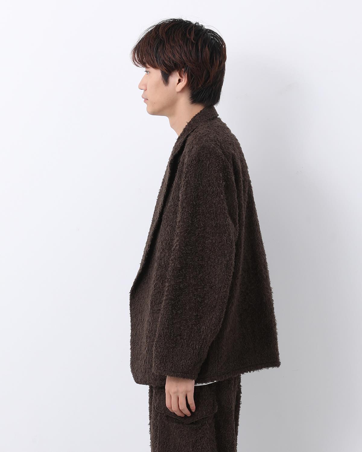 BRUSHED WOOL CARDIGAN JACKET