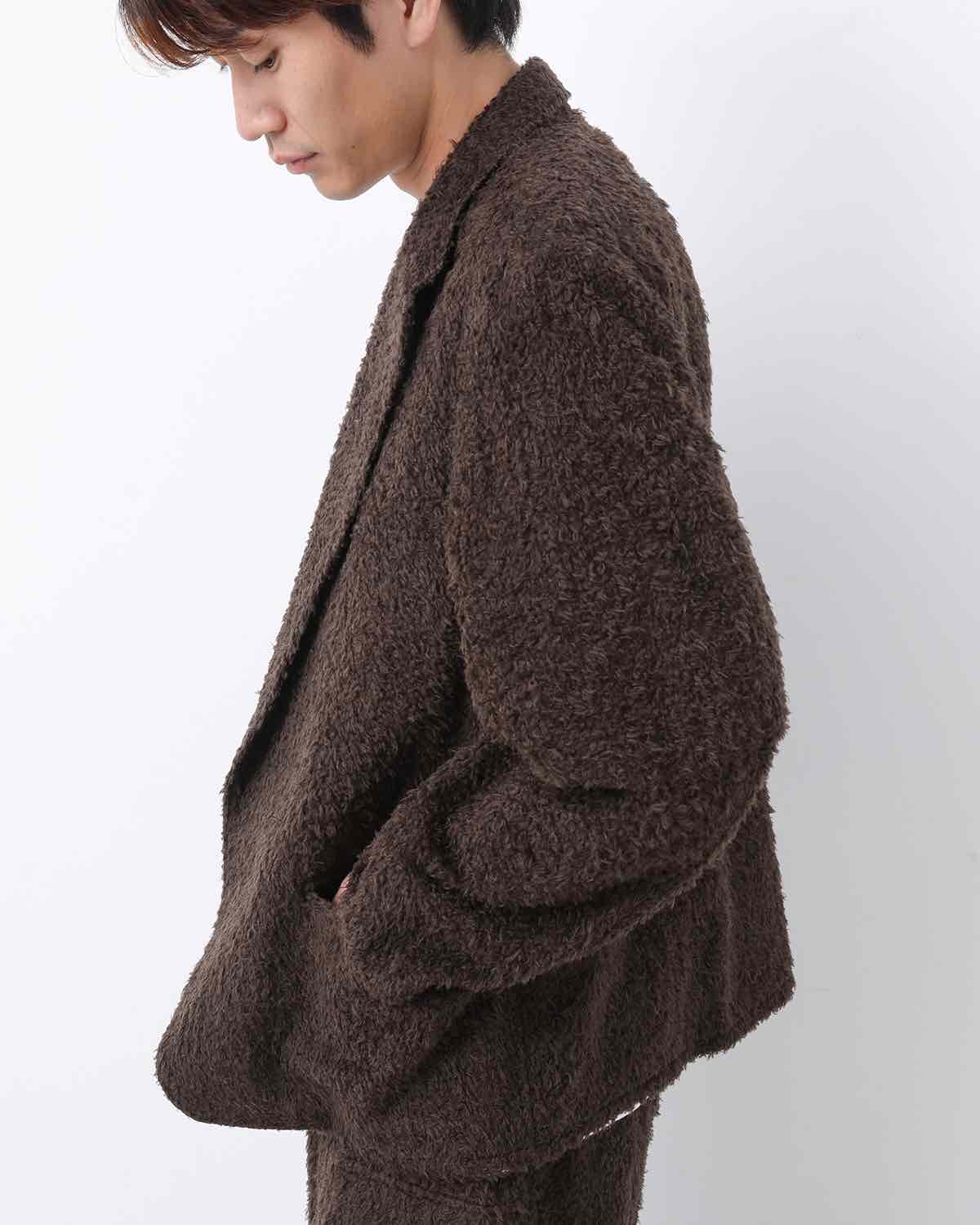 BRUSHED WOOL CARDIGAN JACKET