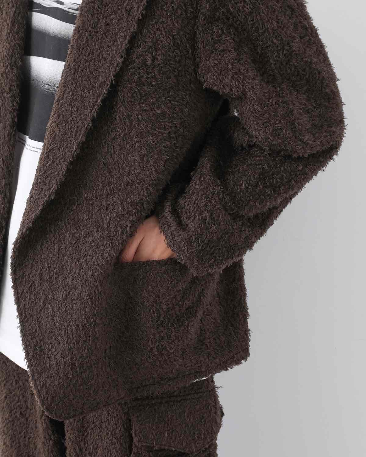 BRUSHED WOOL CARDIGAN JACKET