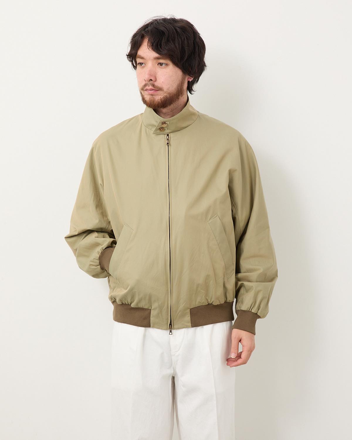 COTTON GAVARDINE HARRINGTON JACKET