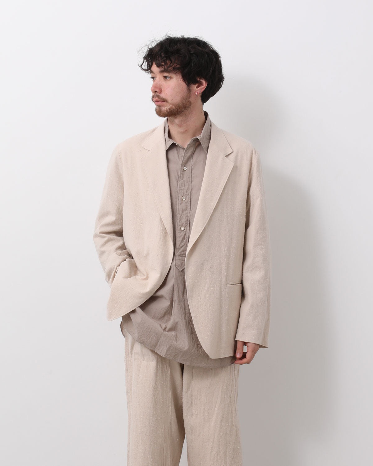 SILK/COTTON NEP CARDIGAN JACKET