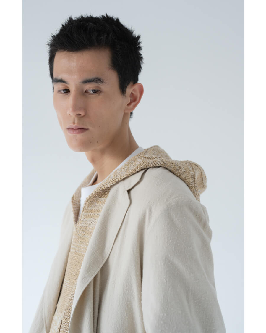 SILK/COTTON NEP CARDIGAN JACKET