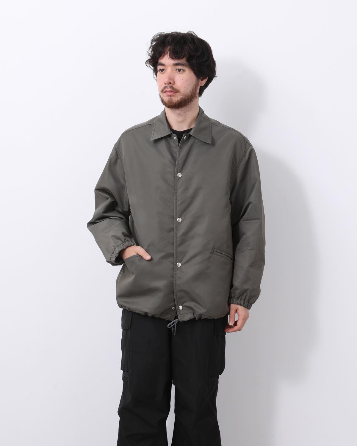 WASHED NYLON COACH JACKET
