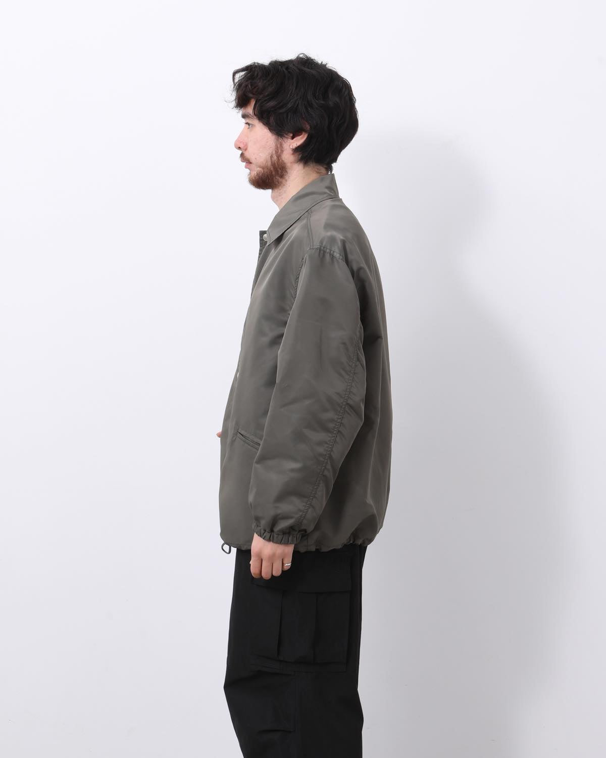 WASHED NYLON COACH JACKET
