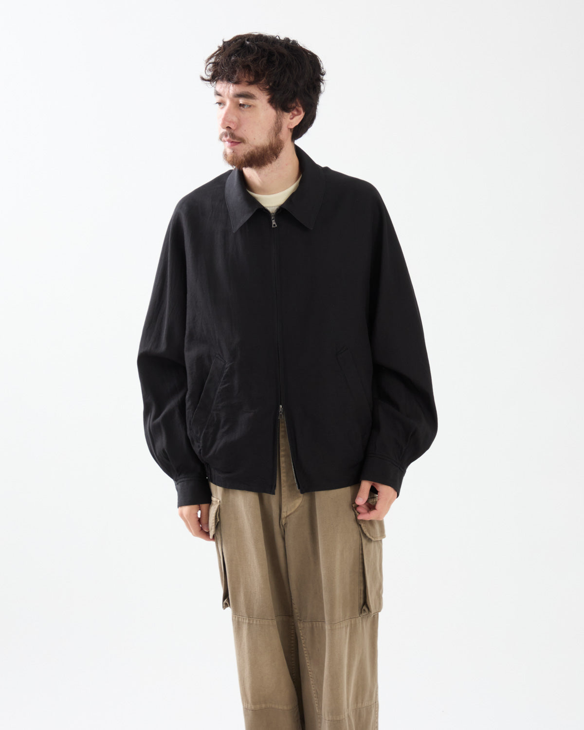 WASHED WOOL SILK SPORTS JACKET
