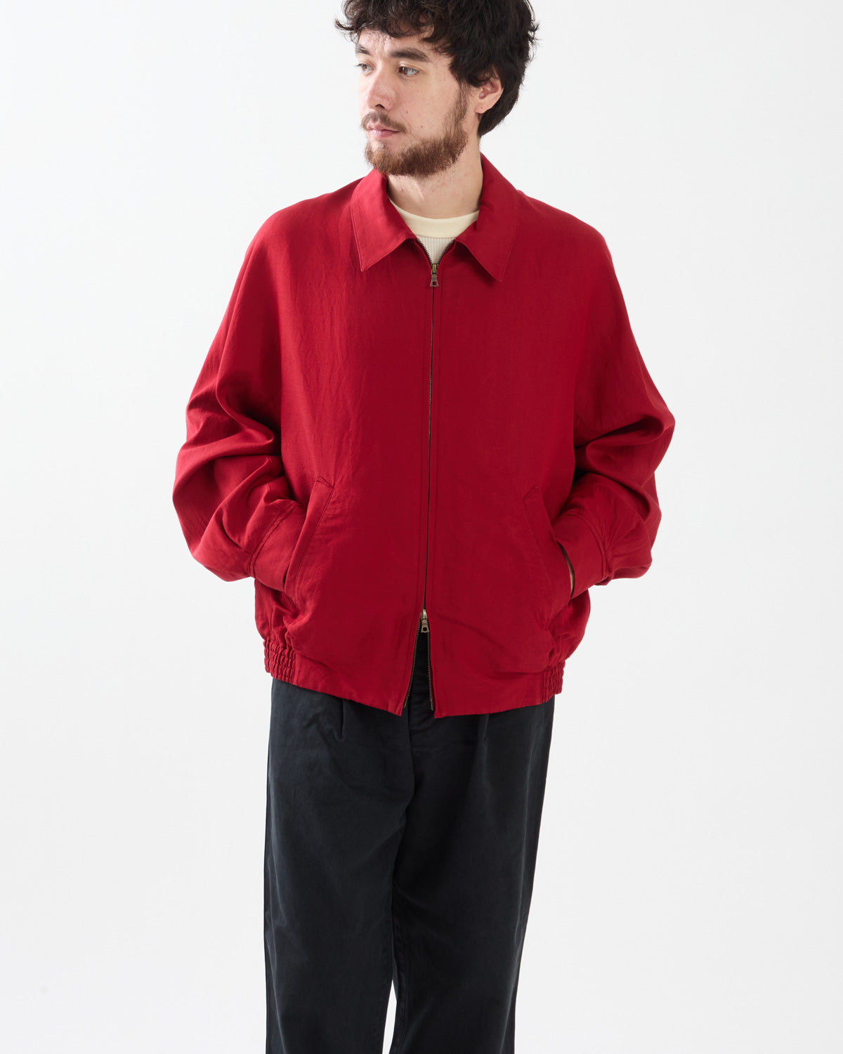 WASHED WOOL SILK SPORTS JACKET