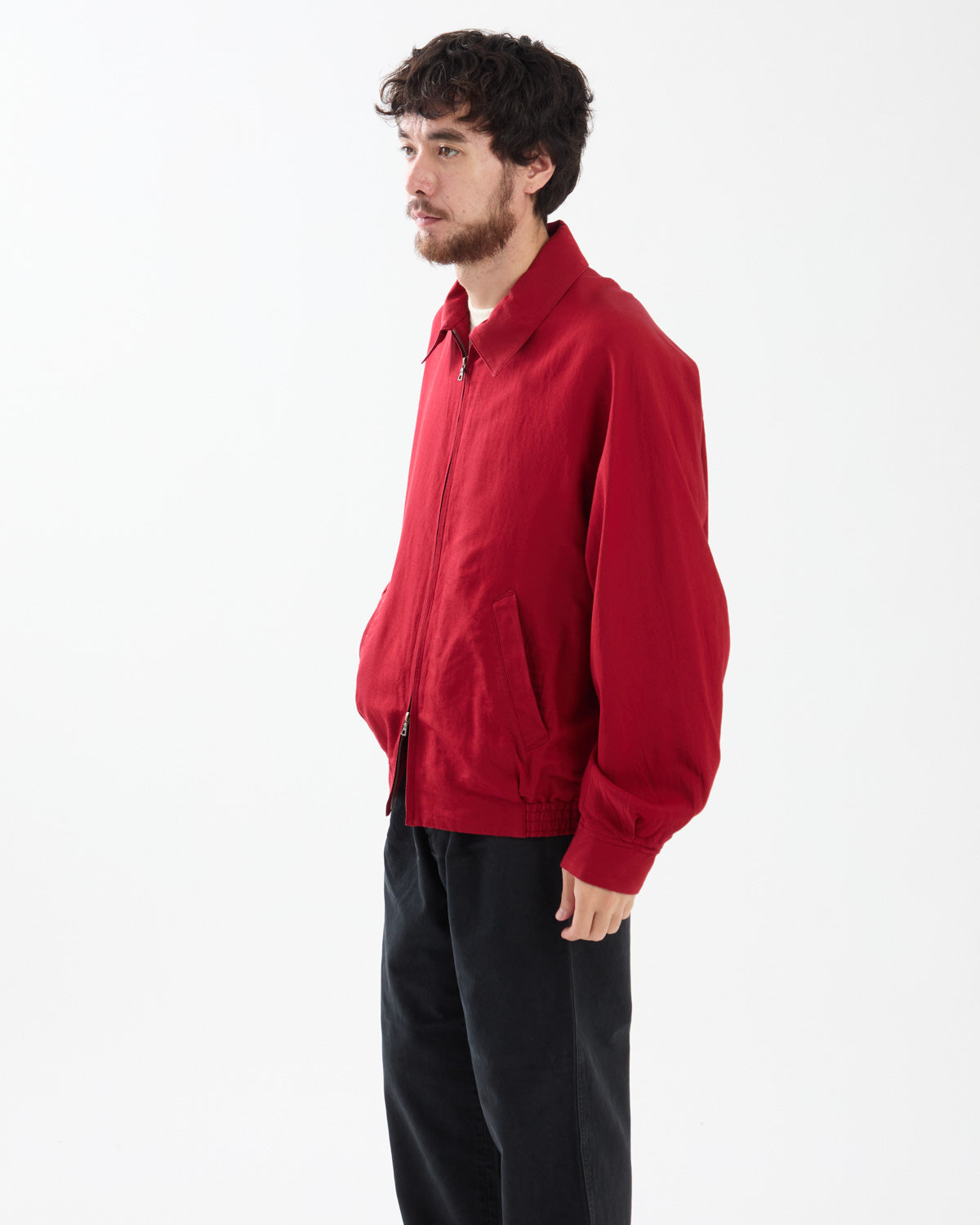 WASHED WOOL SILK SPORTS JACKET