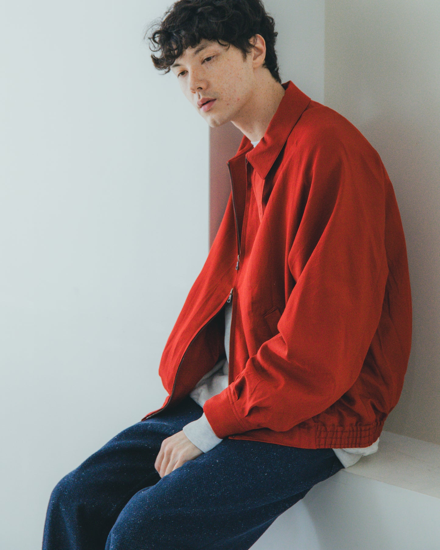 WASHED WOOL SILK SPORTS JACKET