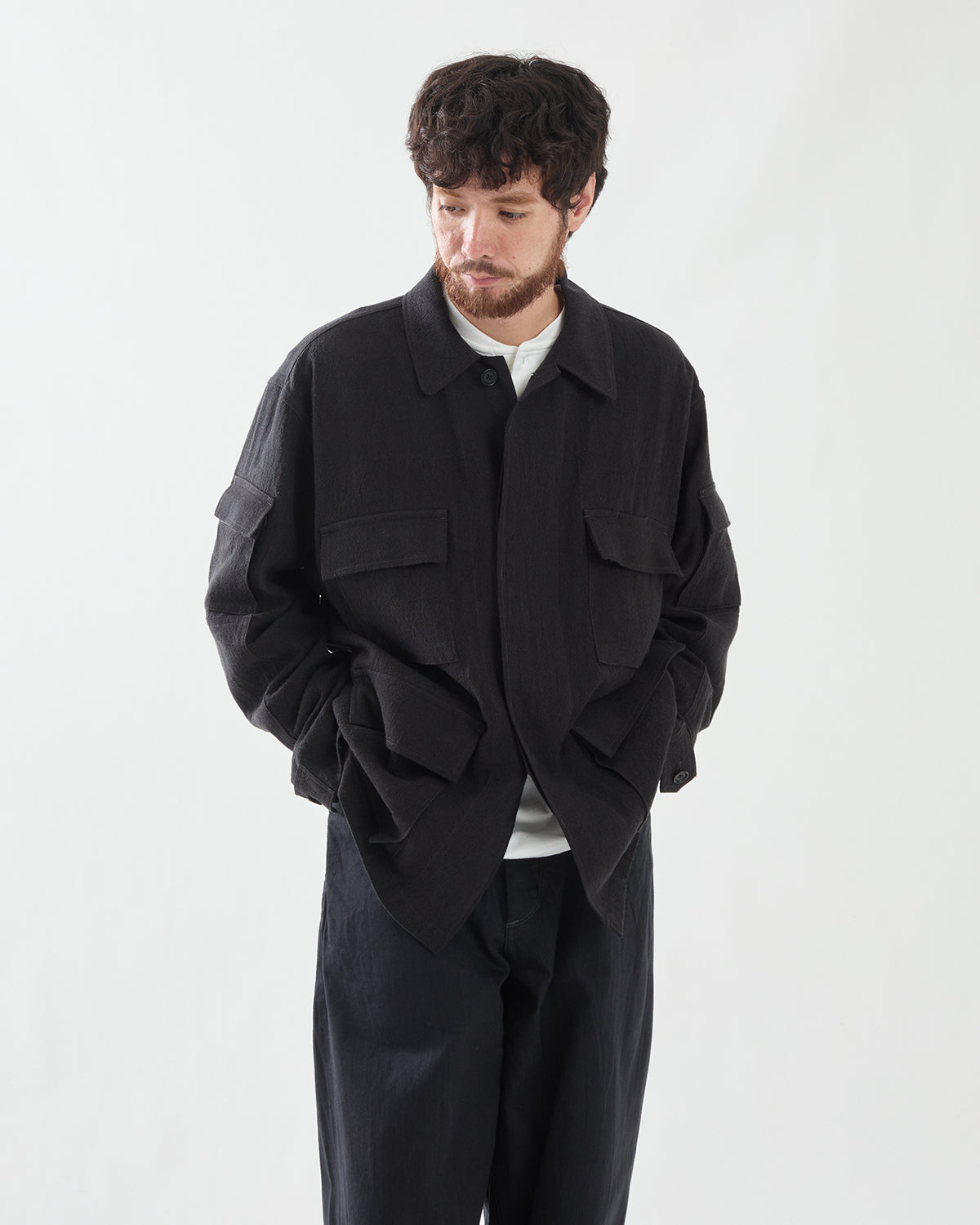 RAMIE LINEN WOOL SWEDISH BDU JACKET