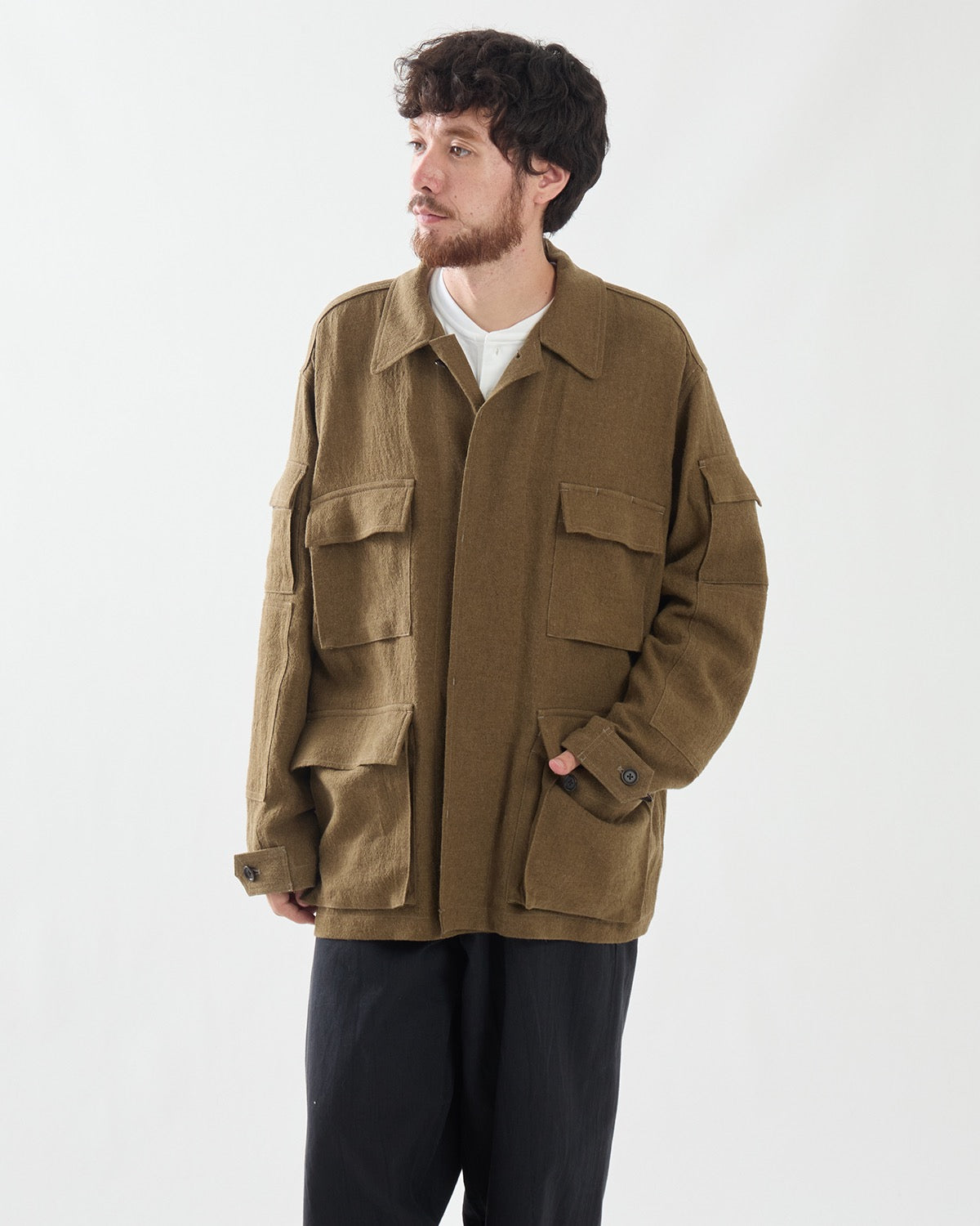 RAMIE LINEN WOOL SWEDISH BDU JACKET