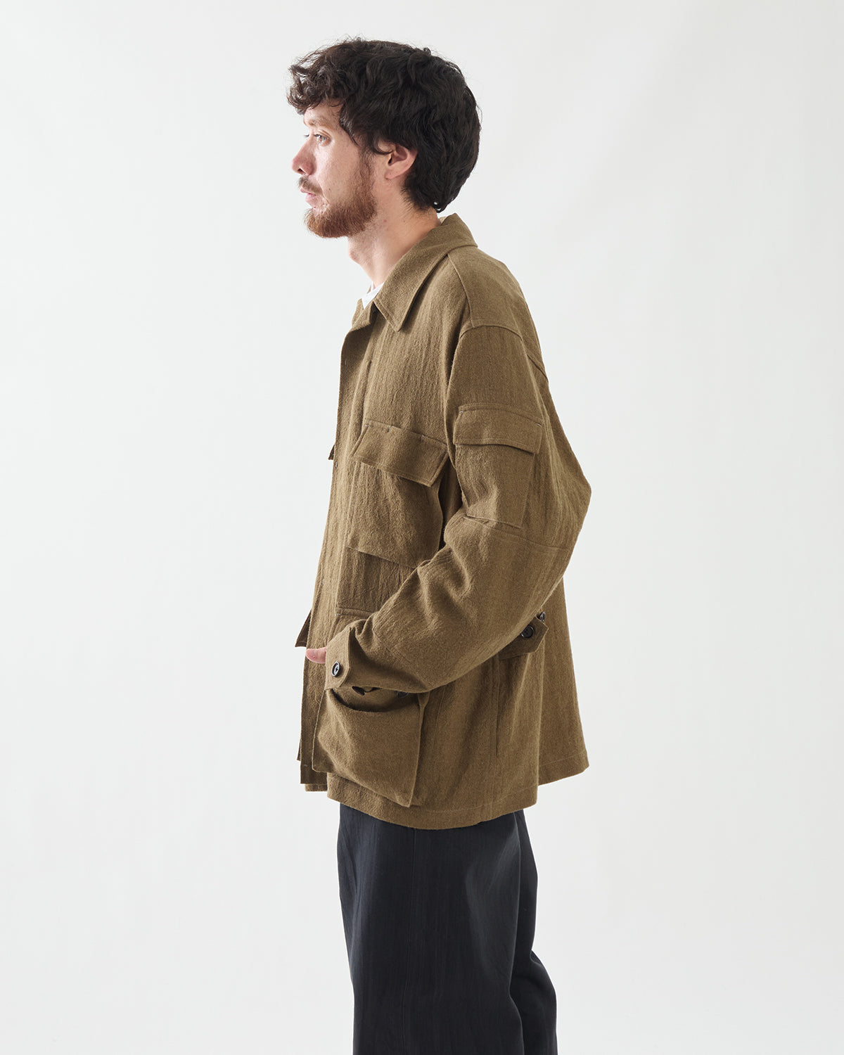RAMIE LINEN WOOL SWEDISH BDU JACKET