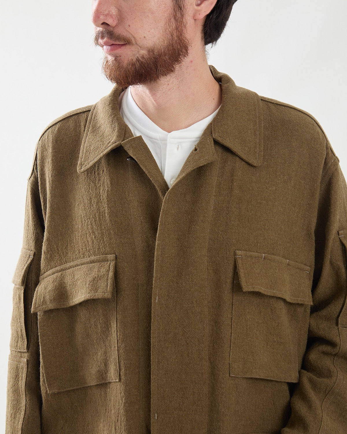 RAMIE LINEN WOOL SWEDISH BDU JACKET