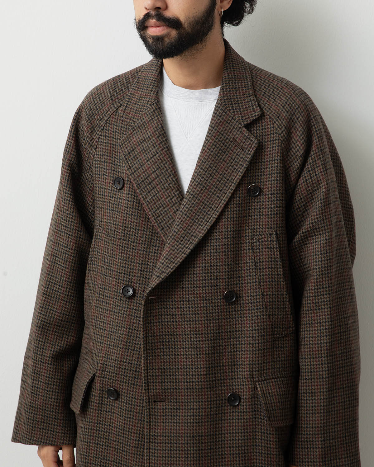 CLASSIC HOUNDSTOOTH DOUBLE-BREASTED COAT