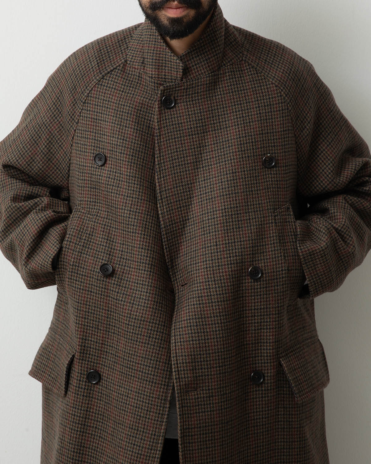 CLASSIC HOUNDSTOOTH DOUBLE-BREASTED COAT