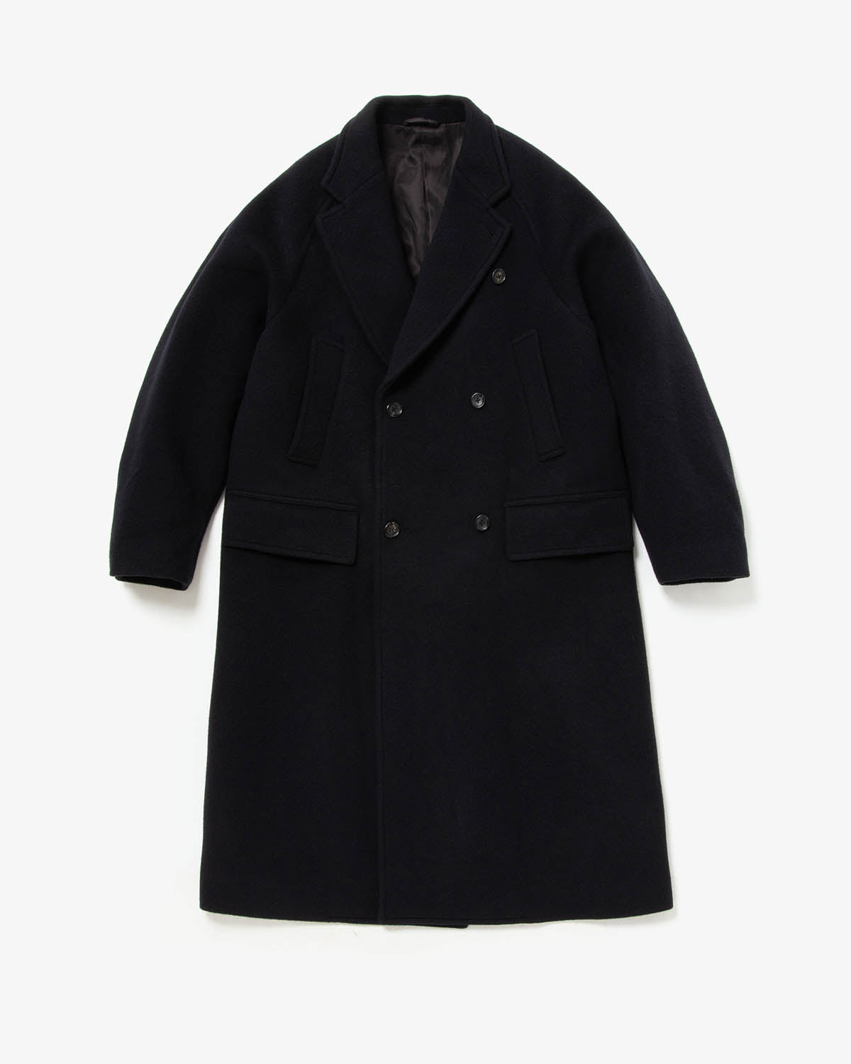 WOOL BEAVER DOUBLE-BREASTED COAT