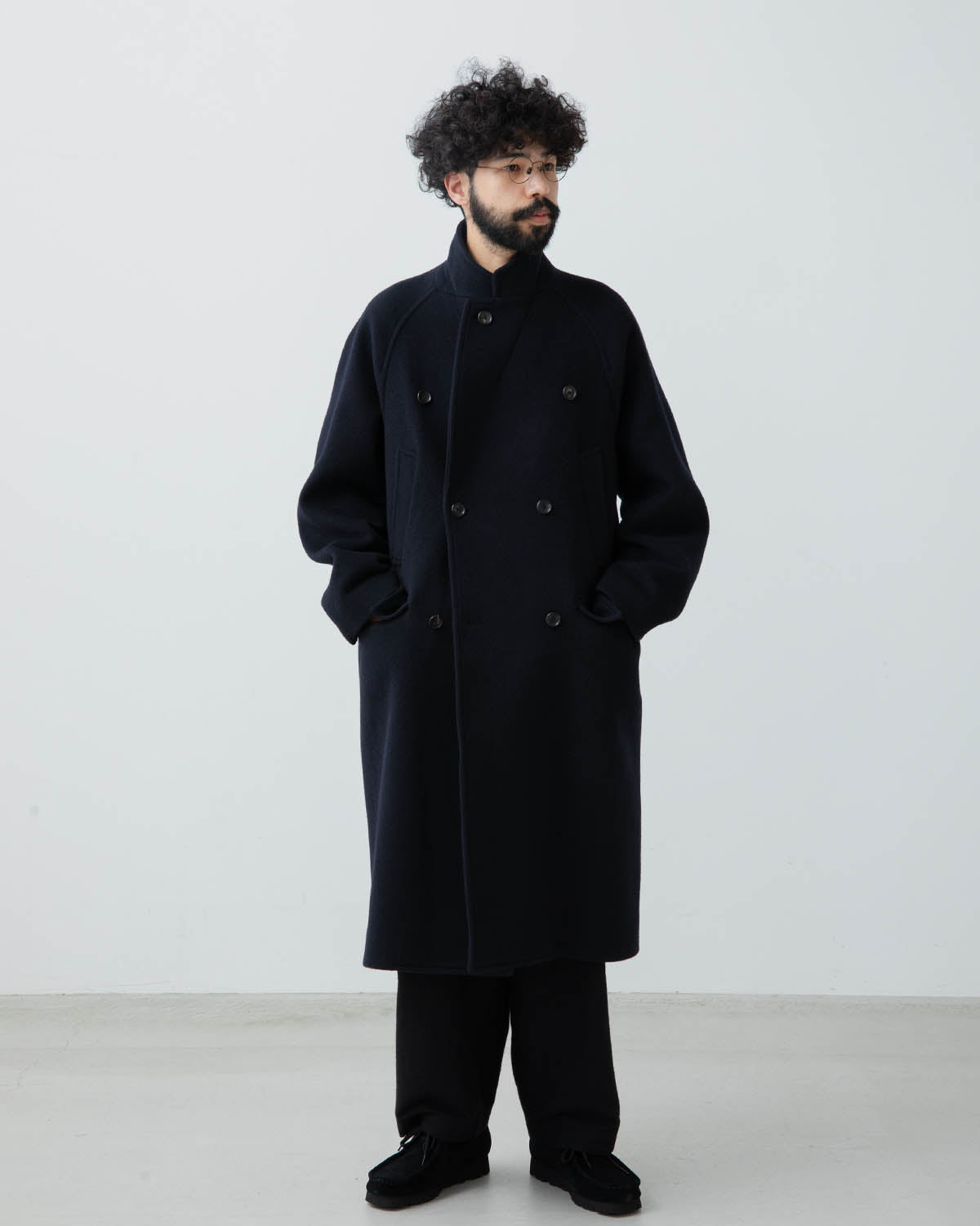 WOOL BEAVER DOUBLE-BREASTED COAT