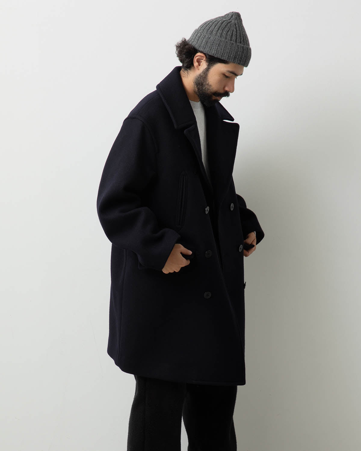 WOOL MELTON 10B PEA COAT