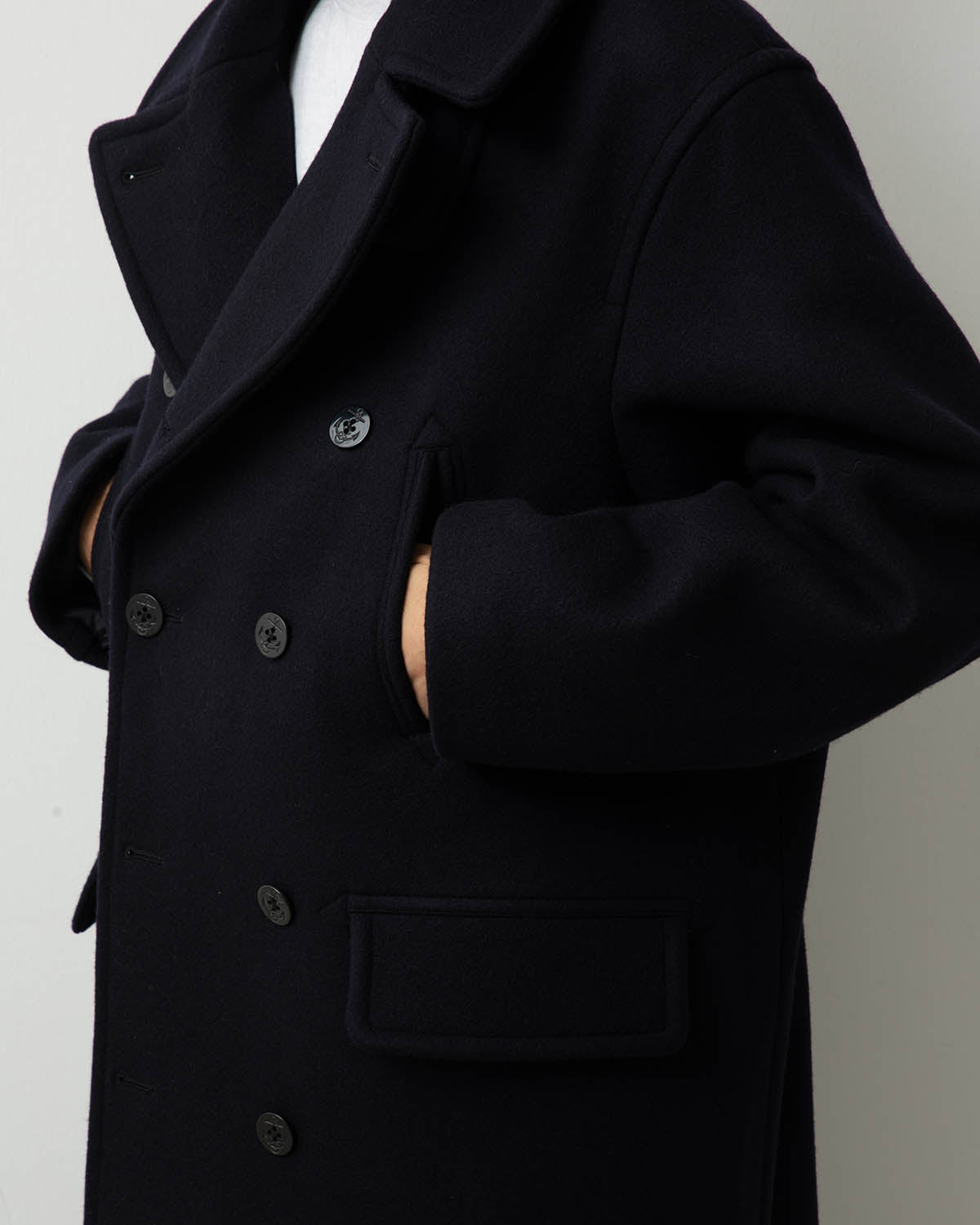 WOOL MELTON 10B PEA COAT