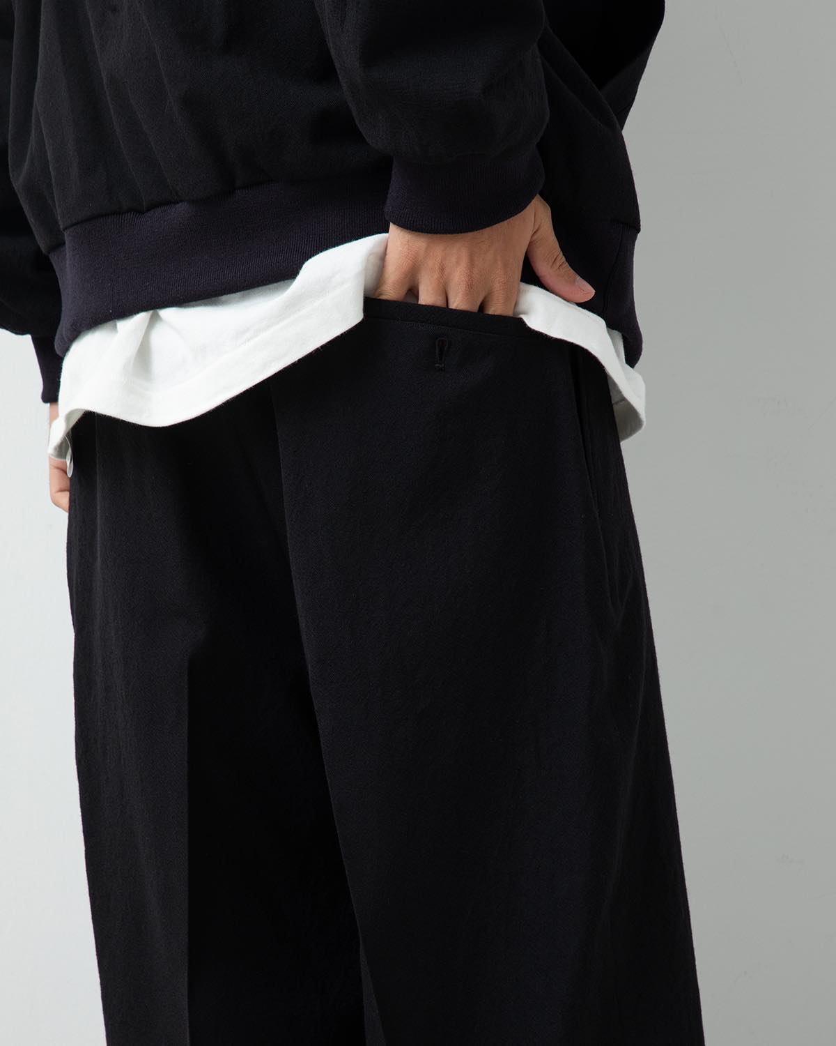 ROUGH WOOL GABARDINE TROUSERS