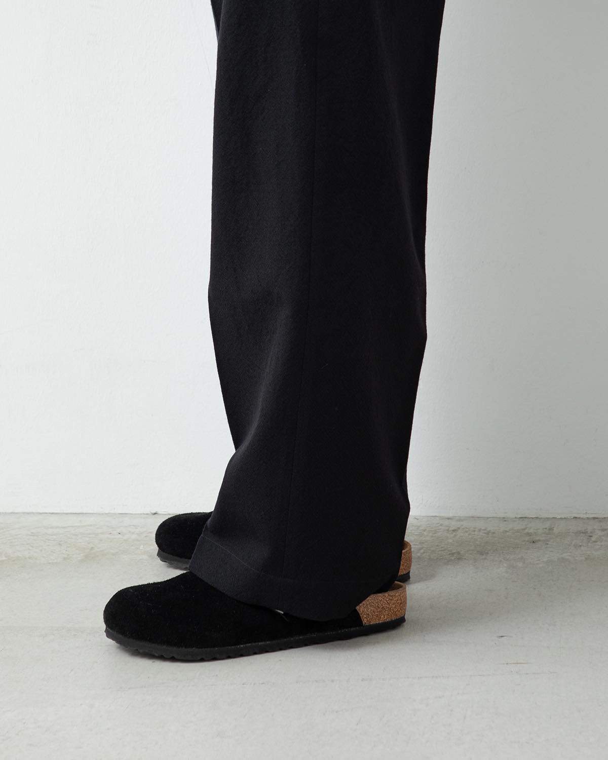 ROUGH WOOL GABARDINE TROUSERS