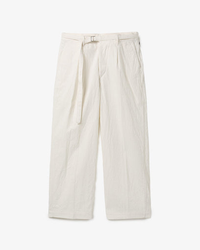 LINEN COTTON BELTED TROUSERS