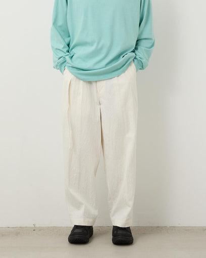 LINEN COTTON BELTED TROUSERS