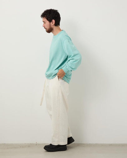 LINEN COTTON BELTED TROUSERS