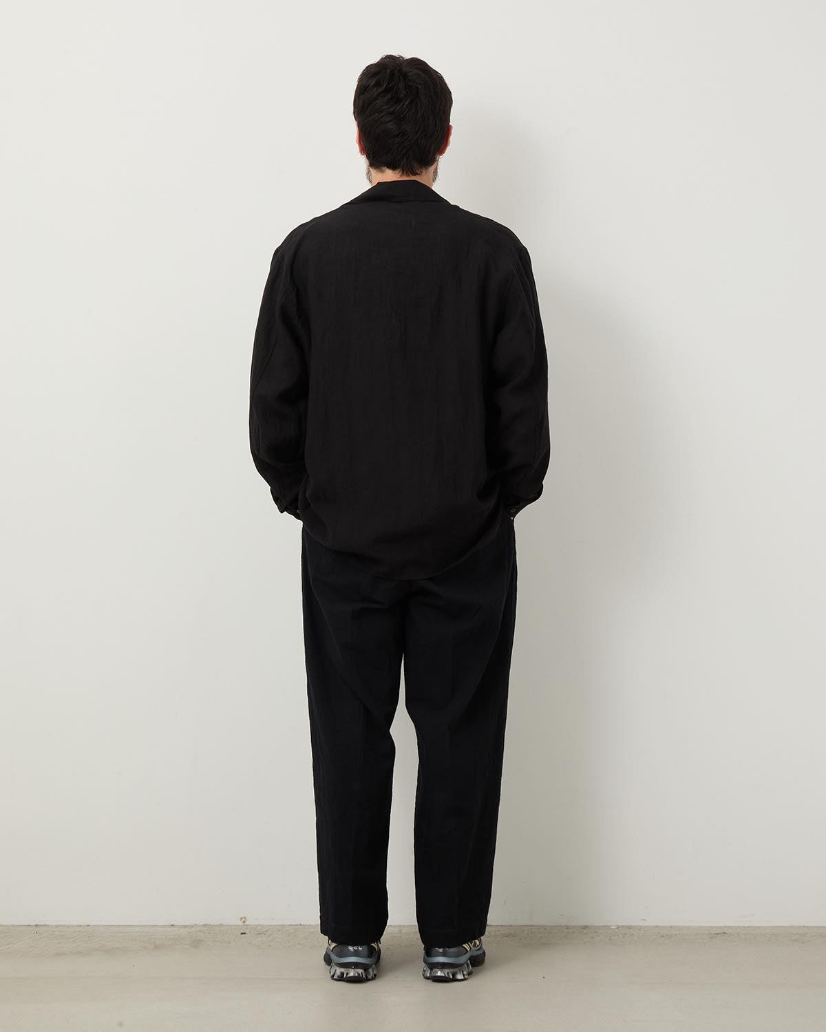 LINEN COTTON BELTED TROUSERS