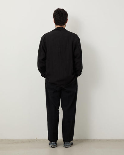 LINEN COTTON BELTED TROUSERS