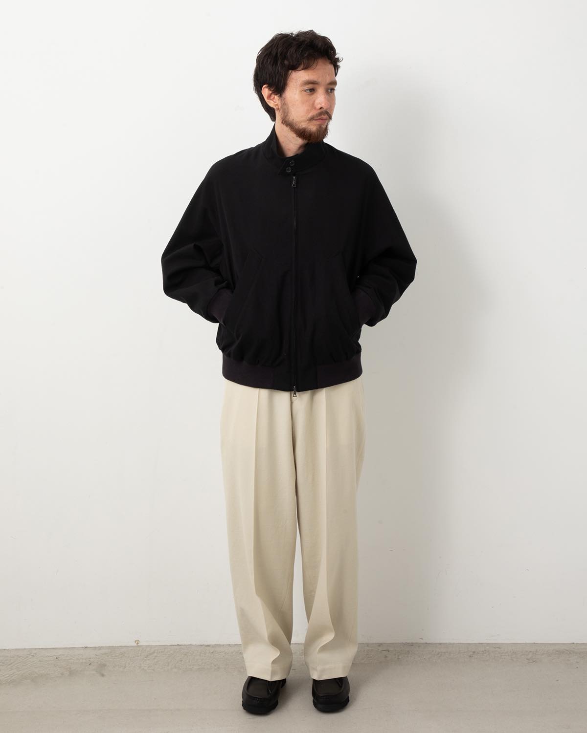 WOOL GABARDINE TROUSERS
