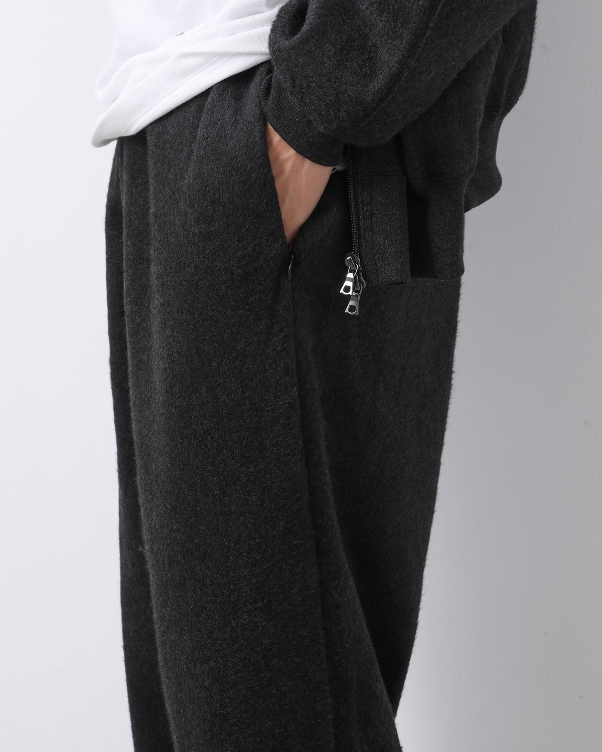 PE/SILK FLEECE TRACK PANTS