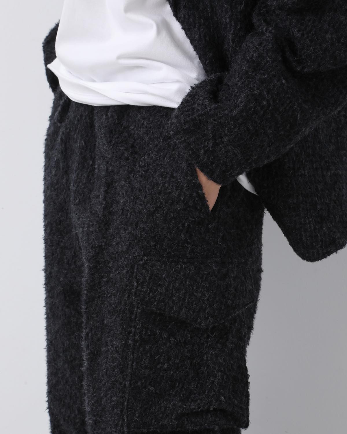 BRUSHED WOOL SIDE SEAMLESS 4P PANTS