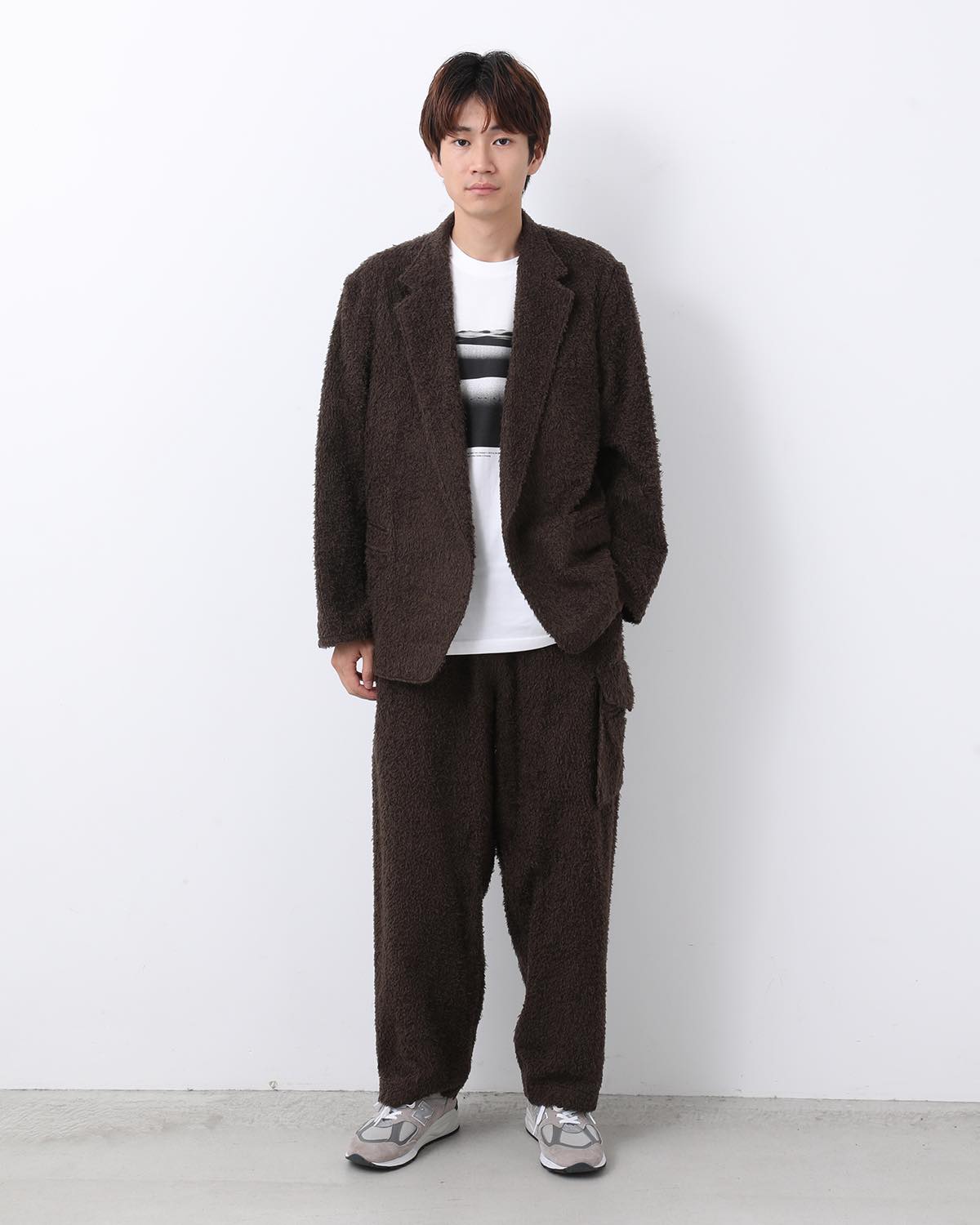 BRUSHED WOOL SIDE SEAMLESS 4P PANTS