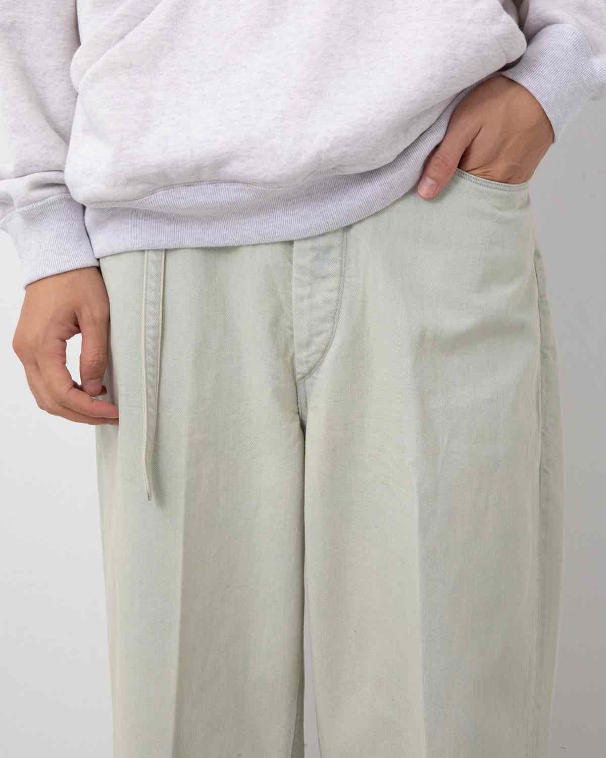 12.9OZ DENIM NARROW BELTED PANTS